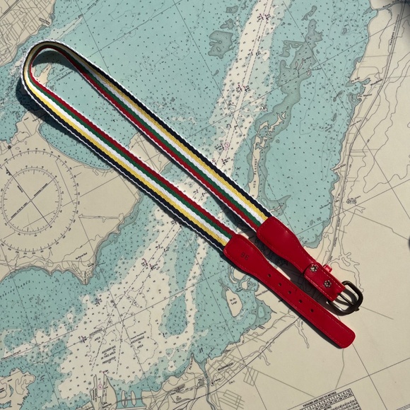 Vintage 80s Multi-Coloured Striped Belt - Picture 4 of 4